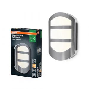 Osram ENDURA Style Plate Wall applique murale en acier inoxydable avec lumi&egrave;re indirecte, luminaire ext&eacute;rieur LED fonctionnel, protection IP44, pour &eacute;clairage d'entr&eacute;e et fa&ccedil;ades