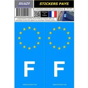 Stickzif - 2 autocollants Pays Europe france