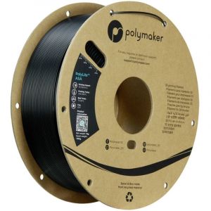 Polymaker Filament ASA 1,75 mm, noir de jais ASA, 1 kg, résistant à la chaleur et aux intempéries, bobine en carton ASA 1,75 – Filament PolyLite ASA pour imprimante 3D, noir de jais, parfait pour