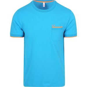 Sun68 Piqu&eacute; T-Shirt Fluo Rayures Bleu taille XXL