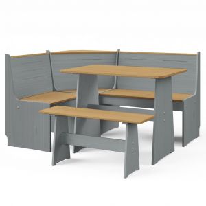 VidaXL Salon de jardin 3 pcs Marron miel et girs Bois de pin massif