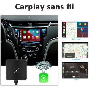 Adaptateur Carplay Dongle sans fil AI Box Bluetooth 5.2 WiFi 2.4Ghz + 5Ghz Assistant vocal pour IOS-iPhone pour VW Audi Toyota Honda