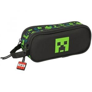 Safta Minecraft TNT - Trousse Double Enfant, idéale pour Les Enfants d'âge Scolaire, Confortable et Polyvalente, qualité et résistance, 21 x 6 x 8 cm, Multicolore, M, Décontracté