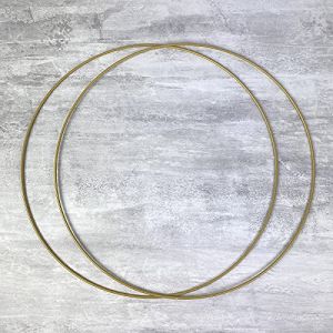 Lot de 2 Cercles métalliques doré ancien diam. 40 cm pour abat-jour Anneaux epoxy Attrape rêves - Unique