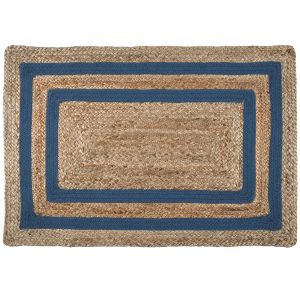 Tapis jute (90 cm) Berry Bleu orage