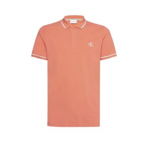 Calvin Klein Polo slim piqué stretch monogramme Orange Jeans - Couleur Orange - Taille S