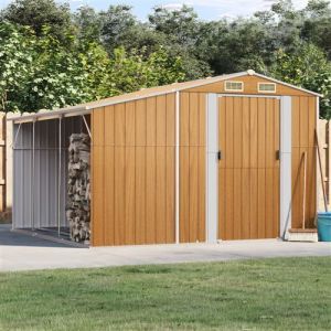 VidaXL Abri de jardin marron clair 277x279x179 cm acier galvanisé