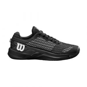 Wilson Rush Pro Extra Duty Chaussures de Tennis Homme, Technologie ProWeave pour la Stabilit&eacute; et Semelles R&eacute;sistantes, Tous Types de Courts, Couleur : Noir/Blanc, Taille : 13.5