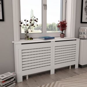 VidaXL Cache-radiateur Blanc 172x19x81,5 MDF