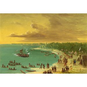 Grafika Puzzle George Catlin : Première navigation du voilier Griffin sur le Lac Erie