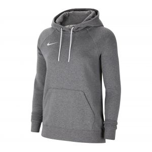 Image de Nike CW6957 Sweat à Capuche de Football à Manches Longues en Molleton pour Femmes, Taille XS, Charbon Chiné/Blanc/Blanc