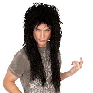 Perruque frisée longue punk homme