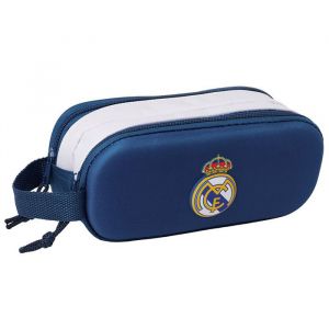 Real Madrid Safta 3D - Trousse Double 3D, Trousse pour Enfant, idéale pour Les Enfants d'âge Scolaire, Confortable et Polyvalente, qualité et résistance, 21 x 6 x 8 cm, Noir, M, Décontracté