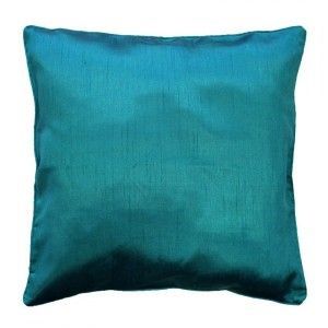 Housse de Coussin + Encart Shantung Uni Shana Polyester Bleu 40 x 40 cm