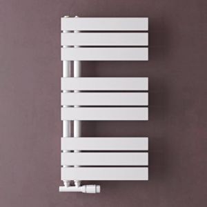 Doporro - Radiateur de Salle de Bain Sèche-Serviette 76x40cm Radiateur à Eau Chaude Blanc Sèche-Serviettes Design fn