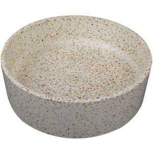 Vasque ronde à poser en terrazzo rose - 39 cm - dukat