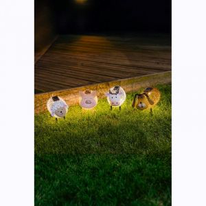 Lot 4 animaux solaires m&eacute;tal h20cm
