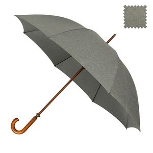 Image de Falcone Parapluie de golf pour homme haute couture - Résistant au vent - Poignée bois - Gris