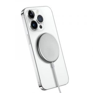 Chargeur sans fil CRONG MagSpot CRG-MS15W-SLV MagSafe 15W Aluminium Argent