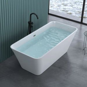Sogood Baignoire &Icirc;lot Rectangulaire 170cm Blanc Vicenza529OA Acrylique avec Bonde 170x75x58cm