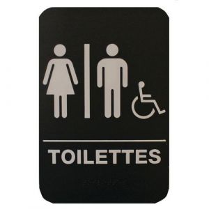 Elami Plaque signalétique Toilettes hommes femmes + handicapés 15 2 x 22 8 cm