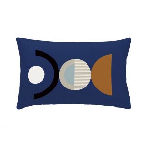 Home maison Coussin d&eacute;co &agrave; l'esprit graphique polyester bleu 50 x 30