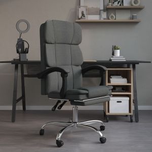 VidaXL Fauteuil inclinable de bureau Gris fonc&eacute; Tissu Gris fonc&eacute;