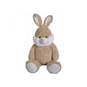 Nicotoy Grande Peluche Lapin Beige Freddy 110 Cm - Doudou G&eacute;ant 1 M 10 - Set Peluche Enfant Xl Avec Carte Tigre - Animal