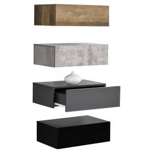 Lot de 4 étagères murales pour chambre avec 4 tiroirs couleurs différentes 46 x 30 x 15 cm 03_0007109
