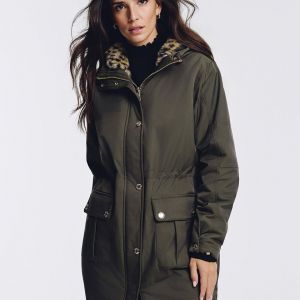 Morgan Parka longue fausse fourrure vert kaki femme - Taille 42