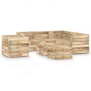 VidaXL Salon de jardin 8 pcs Bois de pin impr?gn? de vert