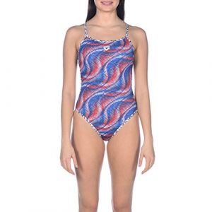 Image de Arena W Spirograph Reversible Challenge Back One Piece Maillot de bain Femme, Multi Black, FR : S (Taille Fabricant : 38)
