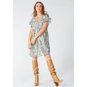 Le Temps des Cerises Robe courte, imprimé léopard Imprimé Bleu - Taille M