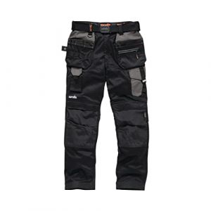 Scruffs Pantalon de travail Pro Flex Holster noir tour de taille 30" longueur 32"