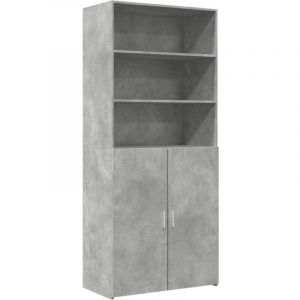 VidaXL Buffet haut gris béton 80x42,5x185 cm bois d'ingénierie Gris