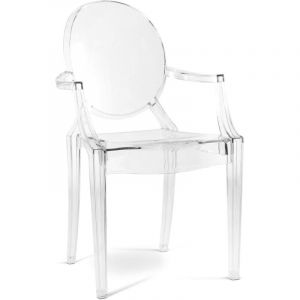 Privatefloor Chaise De Salle À Manger Transparente - Design Avec Accoudoirs - Louis King Transparent