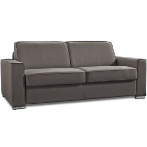 Image de Italian Spirit Canapé convertible ouverture RAPIDO EXCELLENCE RENATONISI matelas MEMORY 18cm inclus cuir vachette taupe