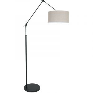 Lumiere Lampadaire avec abat-jour noir mat, gris lin