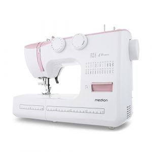 Medion Machine à Coudre - SM 60 - 62W - 24 Points + Points Doubles - 700 tr/min - LED - Rose