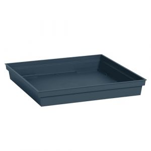 Eda Plastiques Soucoupe Carr&eacute;e Toscane 32,6 cm - pour Pots de Fleur Carr&eacute;s Toscane r&eacute;f 13627-13628 - 13635 et 13639-32,6 x 32,6 x H.4,9 cm - Bleu Jean
