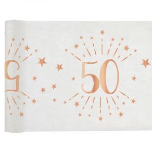 Santex Chemin de table élégant anniversaire 50ans rose gold 30cm x 5m (x1) REF/7344