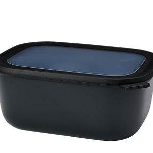 Rosti mepal Bol Multi-Usage rectangulaire Cirqula - Nordic Black – capacité 3000 ML - Couvercle Amovible - incassable - étanche – Stockage au congélateur, Stockage à Froid – Passe au Lave-Vaisselle