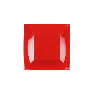 8 assiettes carrées en plastique (23 cm)
