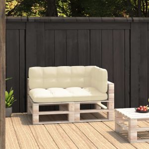 VidaXL Coussins de canap&eacute; palette 3 pcs Cr&egrave;me