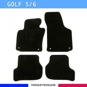 Autosweet - Tapis de voiture - Sur Mesure pour golf 5/6 (2003 - 2012) - 4 pièces - Tapis de sol antidérapant pour automobile