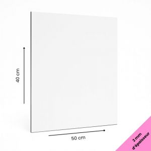 Signaletique.biz France - Panneau aluminium composite blanc 400x500 mm &ndash; &Eacute;paisseur 2 mm &ndash; Plaque rigide d&eacute;co ou pro, int&eacute;rieur/ext&eacute;rieur