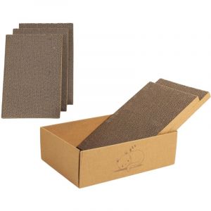 Bo&icirc;te &agrave; griffer pour chats Tigre Carton de 5 planches &agrave; griffer Soin des griffes pour animaux 44 x 29 x 12,5 cm