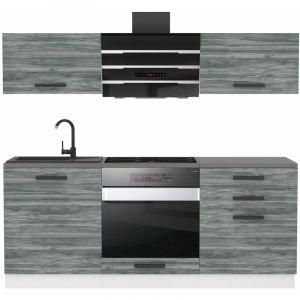 Belini Cuisine Equipee Complete SOPHIA Muebles de Cuisine Complets - 180 cm. Sans Plan de Travail, chêne glamour