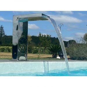 CASCADES-INOX Fontaine Piscine Bassin Mod&egrave;le Demi Cube Hauteur 70cm