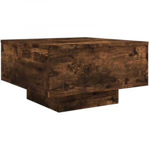 VidaXL Table basse avec lumières LED chêne fumé 55x55x31 cm